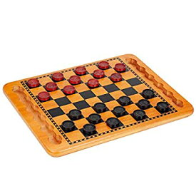 【中古】【輸入品・未使用】WE Games Solid Wood Checkers Set - Red & Black Traditional Style with Grooves for Wooden Pieces by WE Games