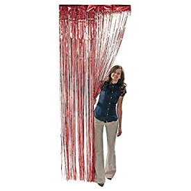 【中古】【輸入品・未使用】Red Metallic Fringe Door Curtain Party Decor 0.9m X 2.4m
