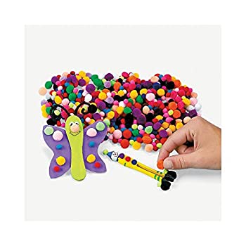 【ポイントアップ中！】【輸入品・未使用未開封】Tiny Acrylic Craft Pom Poms - 500 Pieces - Assorted Colors and Sizes by Fun Express