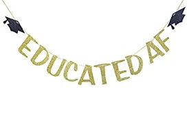 【中古】【輸入品・未使用】教育的 AF グリッター バナー サイン 卒業式 パーティー 装飾 おめでとう 卒業 バンティング デコレーション ゴールド グリッター