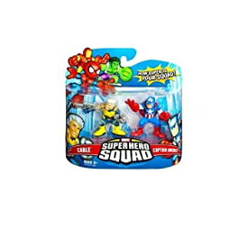 【中古】【輸入品・未使用】Marvel Superhero Squad Hasbro Series 6 Mini 3 Inch Figure 2-Pack Captain America & Cable