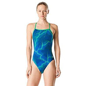 【中古】【輸入品・未使用】Speedo レディース 水着 ワンピース Endurance+ クロスバック プリント 大人用チームカラー 22 ブルー