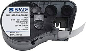 【中古】【輸入品・未使用】Brady MC-1500-595-OR-BK Vinyl B-595 Black on Orange Label Maker Cartridge 25' Width x 1-1/2 Height For BMP51/BMP53 Printers by Brady