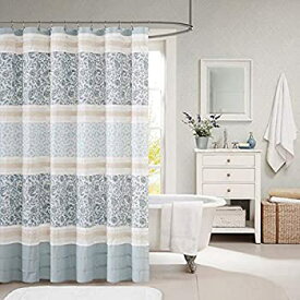 【中古】【輸入品・未使用】Madison Park MP70-2493 Dawn Cotton Shower Curtain 72x72" Blue72x72"