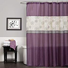 【中古】【輸入品・未使用】Lush Decor Covina Shower Curtain Purple