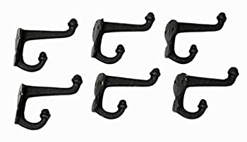 【中古】【輸入品・未使用未開封】Cast Iron Double Acorn Hook Black Set of 6-0170S-531705B