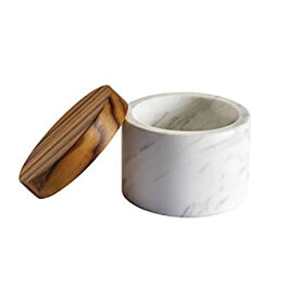 【中古】【輸入品・未使用】Anolon Pantryware Salt Cellar with Teak Wood Lid 160ml Capacity Marble White 160ml
