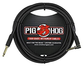 【中古】【輸入品・未使用】Pig Hog Instrument Cable Black Woven 1/4 to 1/4 Right Angle (10 ft.) 10 ft. Black Woven by PigHog