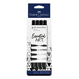 【中古】【輸入品・未使用】Faber-Castell Design Memory Craft Black Detail PITT Artist Pens Ultra Fine Point with India Ink for Journaling and Calligraphy 4Ct Set