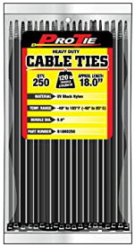 【中古】【輸入品・未使用】Pro Tie B18HD250 18-Inch Heavy Duty Standard Cable Tie UV Black Nylon 250-Pack by Pro Tie