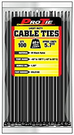 【中古】【輸入品・未使用】Pro Tie B5LD100 5.7-Inch Light Duty Standard Cable Tie UV Black Nylon 100-Pack by Pro Tie