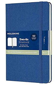 【中古】【輸入品・未使用】Moleskine Two-Go Notebook Medium Ruled-Plain Lapis Blue Hard Cover (4.5 x 7)