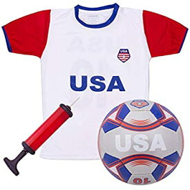 【中古】【輸入品・未使用】USA ナショナルチーム キッズ サッカーキット | チームを応援してナショナルカラー | キットにはジャージ、ショーツ、サッカーボールが含まれ、