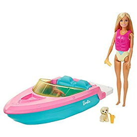 【中古】【輸入品・未使用】Barbie Doll and Boat Playset with Pet Puppy Life Vest and Accessories Fits 3 Dolls & Floats in Water Gift for 3 to 7 Year Olds