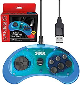 【中古】Retro-Bit 公式セガジェネシス USBコントローラー 6ボタン アーケードパッド Sega Genesis Mini、PS3、PC、Mac、スチーム、スイッチ用 - USBポー