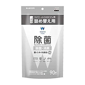 【中古】エレコム ウェットティッシュ クリーナー 除菌 消臭 90枚入り つめかえ用 Ag+ 菌・ニオイを除去 日本製 WC-AG90SPN