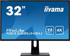 【中古】マウスコンピューター iiyama 4K モニター ディスプレイ XB3288UHSU-B1 (31.5型/VA非光沢/UltraHD 4K2K/3840x2160/DP,HDMIx2)