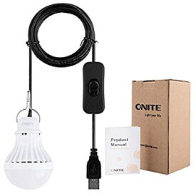 【中古】【未使用】Onite USB端子に接続 金属フック付き ポータブル 電球形 USB LED電球 LED照明 USB LEDライト スイッチ付き キャンプライト アウトドア ランタン