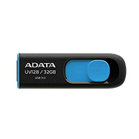 【中古】ADATA Technology USB3.0直付型フラッシュメモリー DashDrive UV128 32GB (ブラック+ブルー) AUV128-32G-RBE
