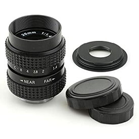 【中古】【未使用】(バシュポ) Pixco CCTVレンズ 25mm f/1.4 Cマウントテレビカメラレンズ - Micro Four Thirds カメラ (ブラック) +Cマウントアダプター 撮影 用 (