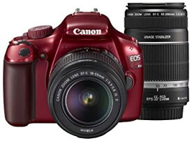 【中古】Canon デジタル一眼レフカメラ EOS Kiss X50 ダブルズームキット EF-S18-55mm/EF-S55-250mm付属 レッド KISSX50RE-WKIT