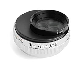 【中古】【未使用】Lensbaby 単焦点レンズ Trio 28 28mm F3.5 フジフイルム Xマウント Sweet/Velvet/twist切替式 マニュアルフォーカス シルバー