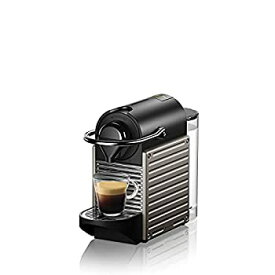【中古】ネスプレッソ カプセル式コーヒーメーカー ピクシー ツー チタン 水タンク容量0.7L メタル素材 C61-TI -W