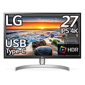 【中古】LG モニター ディスプレイ 27UK850-W 27インチ/4K/HDR対応/IPS非光沢/USB-Type-C、HDMI×2、DisplayPort/スピーカー搭載/FreeSync、高さ調節、ピ