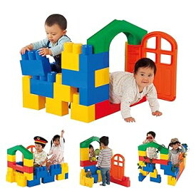 【中古】ピープル 全身でブロック 入って遊べるセット 作ったものに入って遊べる 頭が育つ 作例20通り以上 1歳が自分で積める 5種類23パーツ入り YG-115