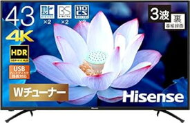 【中古】ハイセンス 43V型 4K対応液晶テレビ -外付けHDD録画対応裏番組録画 3 2019年モデル 43F60E