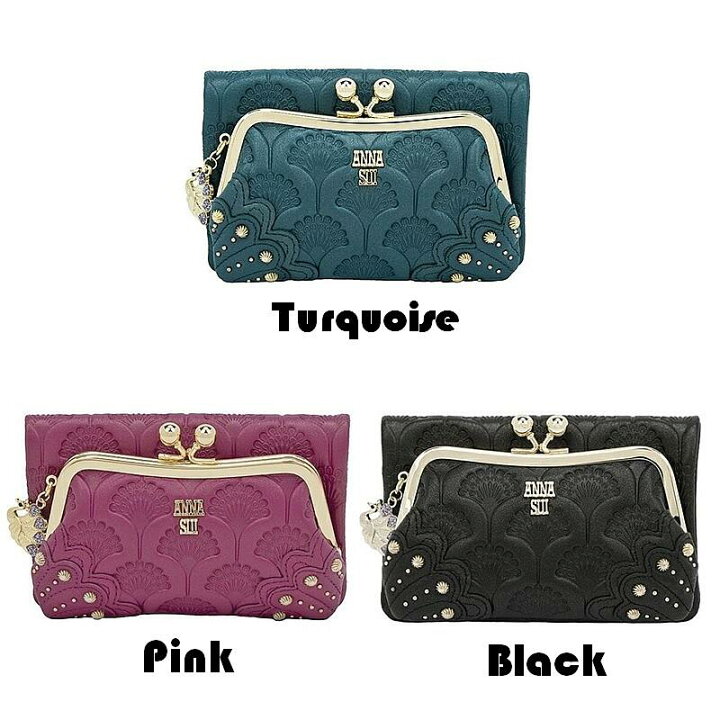 楽天市場】ANNA SUI アナスイ 財布 がま口 二つ折り ピーコック 二 