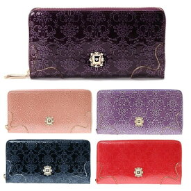 ANNA SUI アナスイ 財布 長財布 ルーミー ラウンド長財布 310490 パープル ピンク ラベンダー ネイビー レッド グリーン