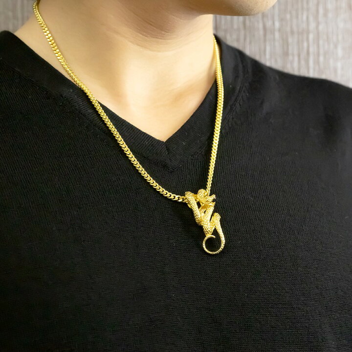 楽天市場 ポイント10倍sale 8 25 13時から メンズ 18金 ネックレス 喜平用 ヘビ ペンダントトップ ゴールド 18k イエローゴールドk18 蛇 スネーク チェーン 喜平 地金 男性 人気 男性用 送料無料 ジュエリー工房アトラス