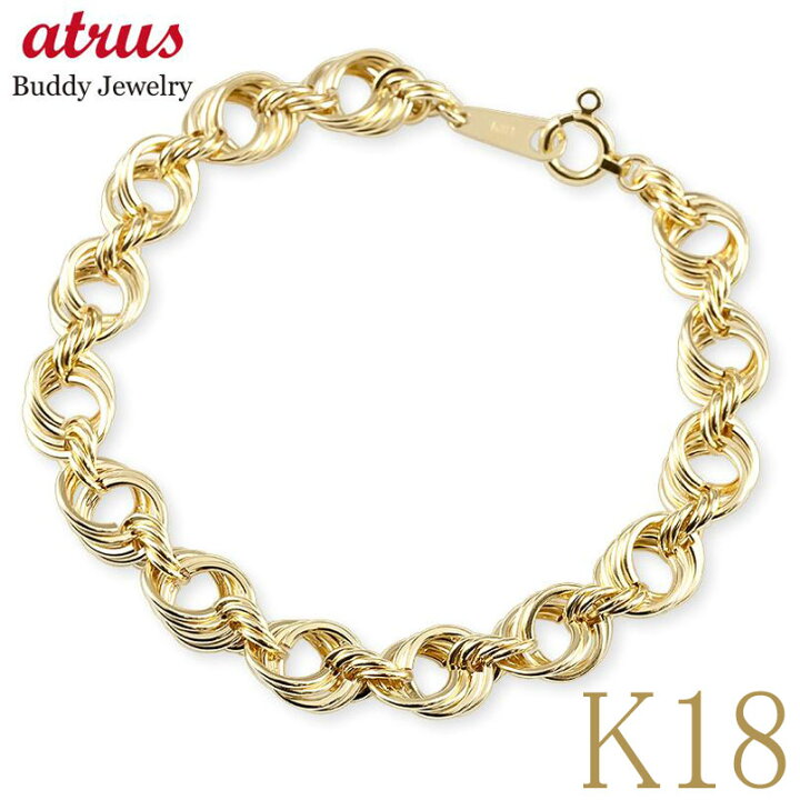 楽天市場】18金 ブレスレット レディース 18cm オープンロープ  