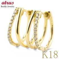 楽天市場】フープピアス 18k 二連の通販