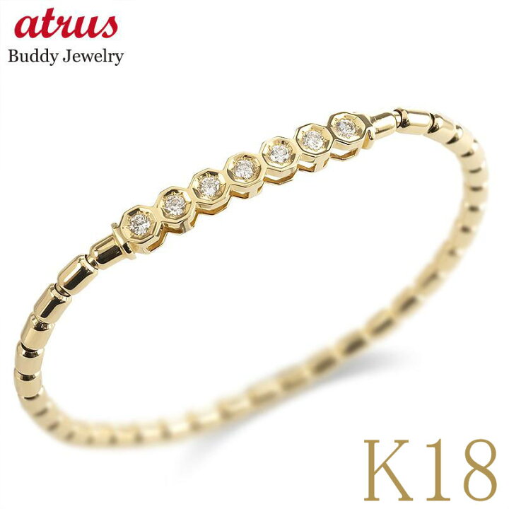 楽天市場】18金 ブレスレット 18k ダイヤモンド ゴールド ダイヤ 