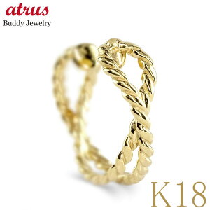 18金 イヤーカフ 18k ゴールド レディース 片耳 フープ イヤリング インフィニティ 編み込み イヤカフ シンプル K18 イヤークリップ イエローゴールドk18 縄目 地金 人気 ジュエリー 誕生日 プレ