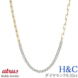 �y10%OFF�N�[�|���Z�[���z 18�� �v���`�i �l�b�N���X �����Y �_�C�������h �n�[�g���L���[�s�b�h H&C 0.32ct �S�[���h 50cm ���� pt900 �C�G���[�S�[���hK18 k18 �R���r