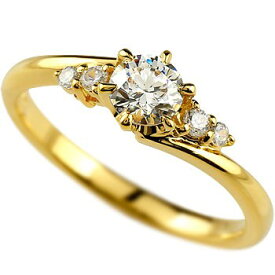 18金 リング k18 ゴールド 婚約指輪 エンゲージリング 指輪 シンプル ダイヤモンド 一粒 大粒 ダイヤ 0.37ct イエローゴールドk18 ダイヤ 人気 プレゼント ギフト 18k K18 ファッションリング ジュエリー 記念日 大人 おしゃれ 普段使い