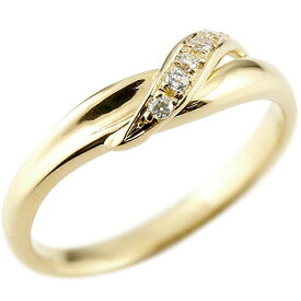 18金 リング ダイヤ ピンキーリング 指輪 シンプル ダイヤモンド イエローゴールドk18 ストレート 人気 プレゼント ギフト シンプル18k K18 ファッションリング ジュエリー 記念日 大人 おしゃれ 普段使い