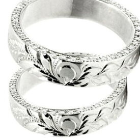 ペアリング カップル 結婚指輪 ハワイアンジュエリー ハワイアン ダイヤモンド マリッジリング シルバー ダイヤ シンプル 人気 女性 2個セット ファッションリング 大人 プレゼント ギフト 普段使い