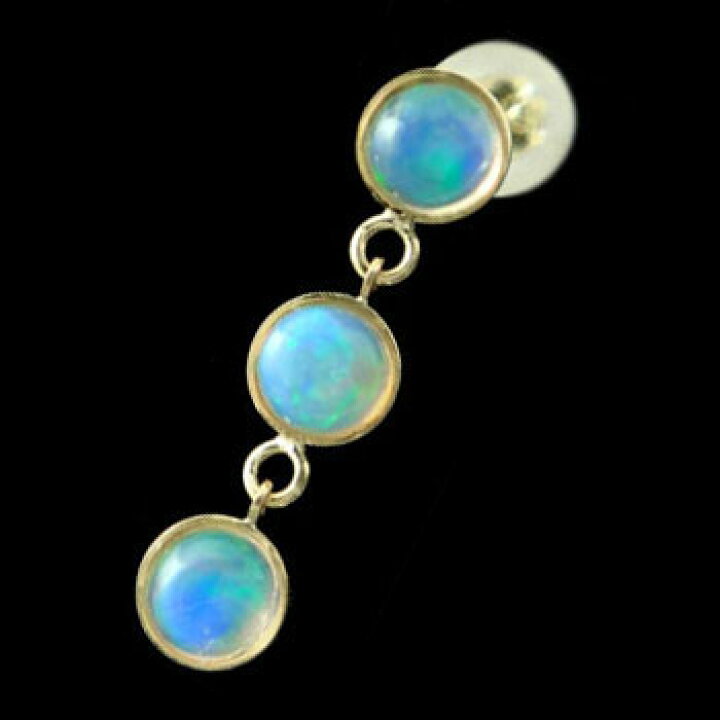楽天市場】18金 ピアス 18k レディース 片耳ピアス オパール 