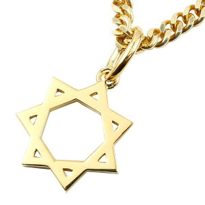 18金 ネックレス メンズ 喜平用 イエローゴールドk18 ペンダントトップ 七芒星 幾何学 チェーン 人気 コントラッド 東京 男性 18k プレゼント