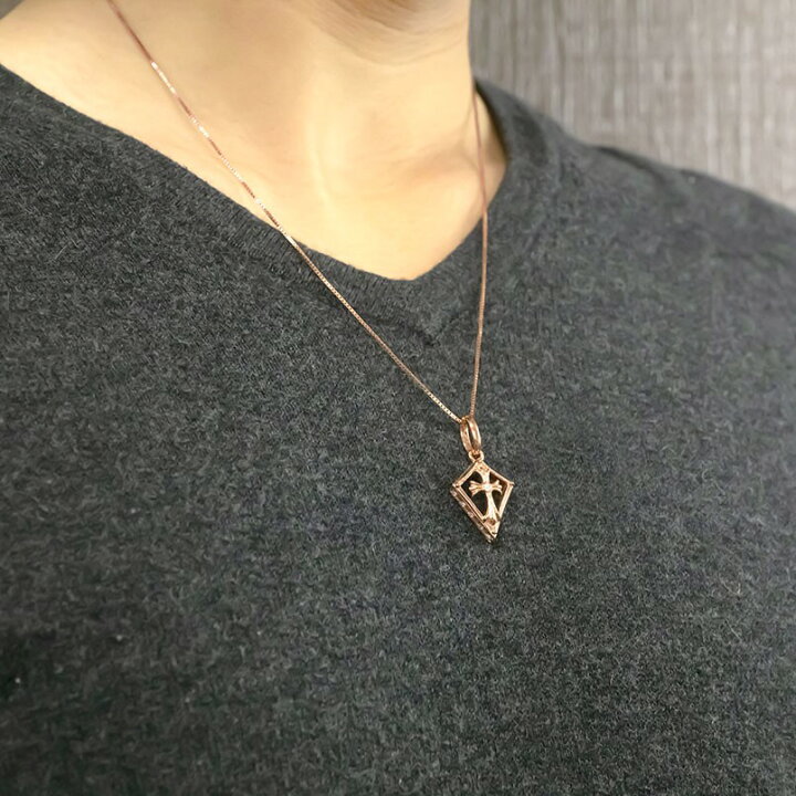 楽天市場 10金 ネックレスペンダント メンズ ゴールド ネックレス キュービックジルコニア クロス ミル打ち 10k ピンクゴールドk10 十字架 透かし ベネチアンチェーン 男性用 送料無料 ジュエリー工房アトラス