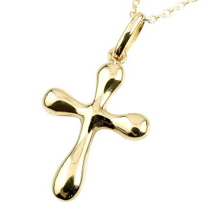 18金 ネックレス メンズ クロス イエローゴールドK18 ペンダントトップ 十字架 シンプル 地金 水 人気 男性 18k プレゼント