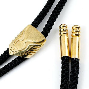 18金 ネックレス メンズ ループタイ イエローゴールドk18 ネクタイ 江戸結び 紐 ポーラータイ ボロタイ 羽 男性 ユニセックス 18k スタンダード プレゼント ギフト 人気