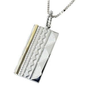 18金 ネックレス メンズ プラチナ ネイティブアメリカン イエローゴールドk18 コンビ プレート pt900 ベネチアンチェーン インディアンジュエリー 男性 18k 人気