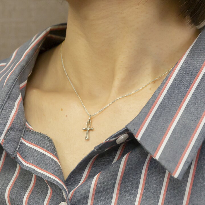 楽天市場】ネックレス シルバー925 アンク クロス ペンダント sv925  