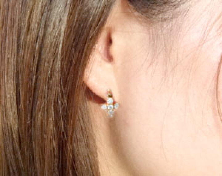 楽天市場 18金ピアス メンズ 片耳ピアス クロス キュービックジルコニア ピンクゴールドk18 男性用 宝石 18k ファーストピアス 送料無料 人気 ジュエリー工房アトラス