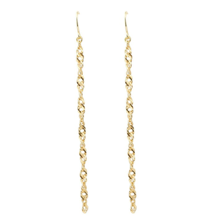 楽天市場 メンズ 18金 ピアス ロングピアスチェーンピアスk18鎖 チェーン タッセル フリンジ 男性用 送料無料 ジュエリー工房アトラス